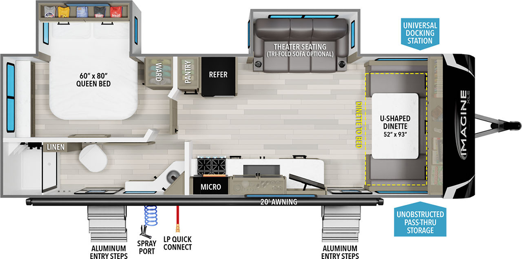 Image of floorplan for 2024 IMAGINE XLS 24BSE by GRAND DESIGN